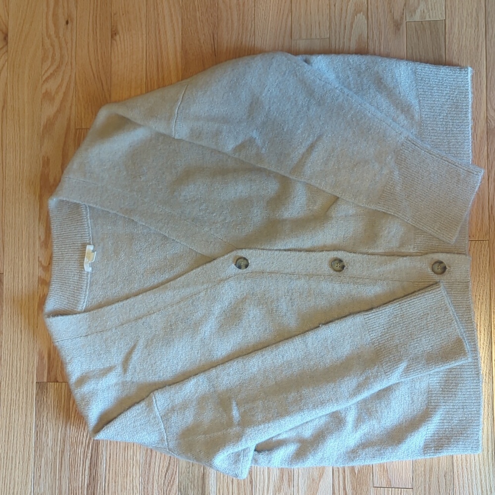 COS Beige Knit V-Neck Cardigan